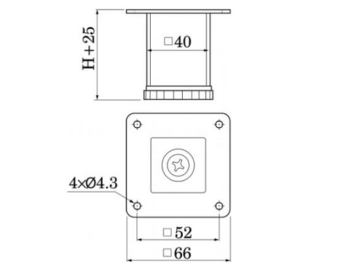 Mööblijalg H=60mm